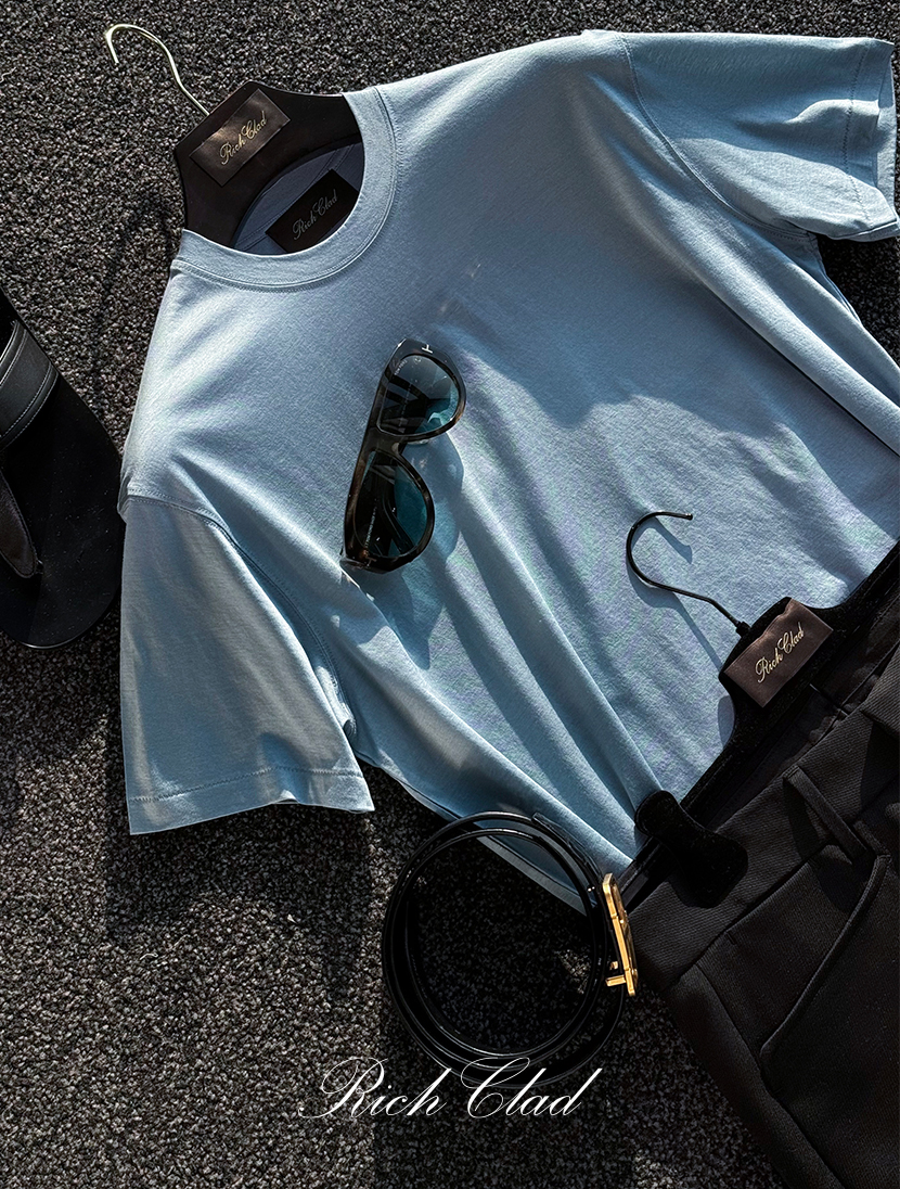 [Rich Clad] 럭스 라이오셀 티셔츠 ( BABY BLUE )