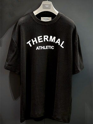 [THERMAL] 001 와플 라운드넥 티셔츠 ( BLACK )