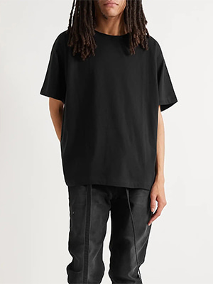 FG 넥 컷팅 티셔츠 ( BLACK )