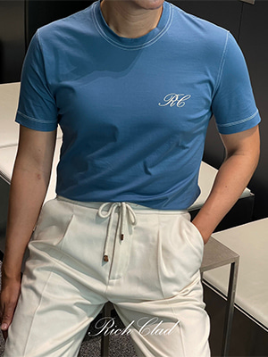 [Rich Clad] 실켓 스티치 럭스 티셔츠 ( BLUE ) ( 07/05 입고 예정 )