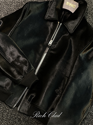 [Rich Clad] 베이비 카프 송치 레더 자켓 ( BLACK ) ( Italy Import Leather )