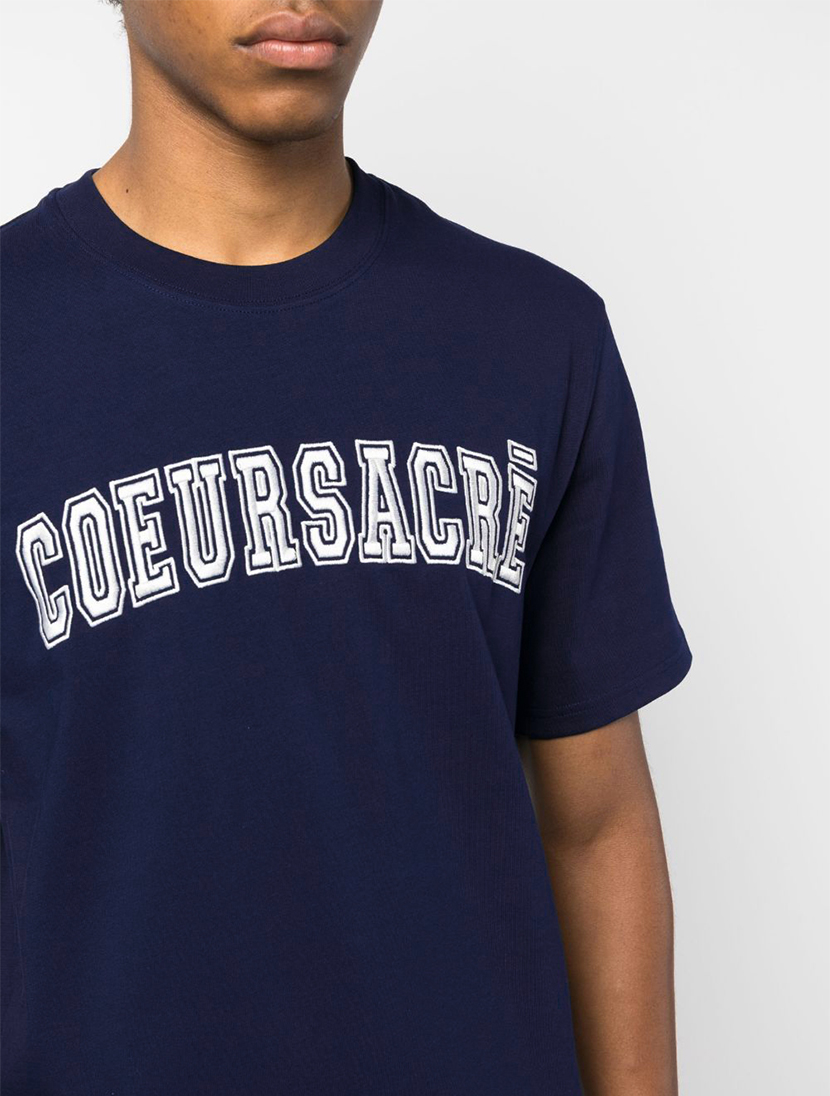 Coeursacre 컬리지 자수 티셔츠 ( BLUE NAVY )