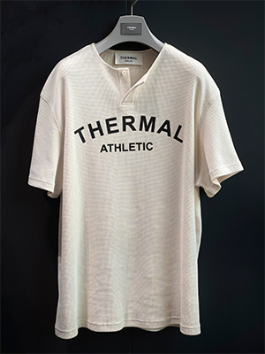 [THERMAL] 001 와플 헨리넥 티셔츠 ( CREAM )