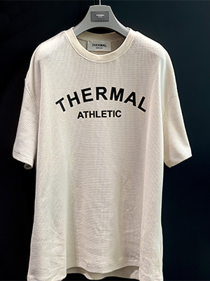 [THERMAL] 001 와플 라운드넥 티셔츠 ( CREAM )