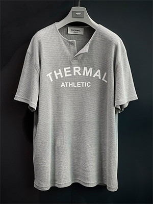 [THERMAL] 001 와플 헨리넥 티셔츠 ( MELANGE GRAY )