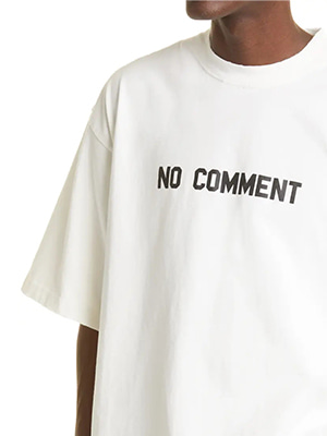 NO COMMENT 크랙 프린팅 오버핏 티셔츠 ( WHITE ) [ 재입고 ]