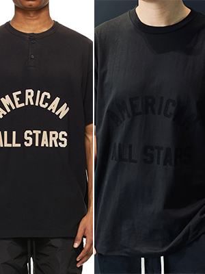 ALL STARS 후로킹 프린팅 티셔츠 ( BLACK )